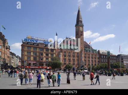 Town Hall Square Copenhagen DANIMARCA Foto Stock