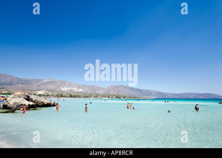 Elafonisi Beach, nella costa occidentale della provincia di Chania, Creta, Grecia Foto Stock