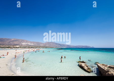 Elafonisi Beach, nella costa occidentale della provincia di Chania, Creta, Grecia Foto Stock