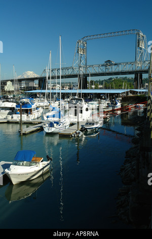 AJD52452, Tacoma, WA, Washington, Puget Sound, inizio Bay, Tacoma Harbour, Murray Bridge Morgan Foto Stock