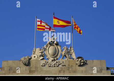 Spagna Catalunya Barcellona Ayuntamiento municipio, palazzo storico Palau de la Generalitat, nel Gotico (Barrio Gotico) (Barri Gotic) (centro storico) Foto Stock