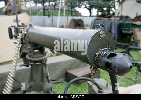 Browning heavy machine gun a punto grigio Fort Helens Bay County Down Irlanda del Nord Foto Stock