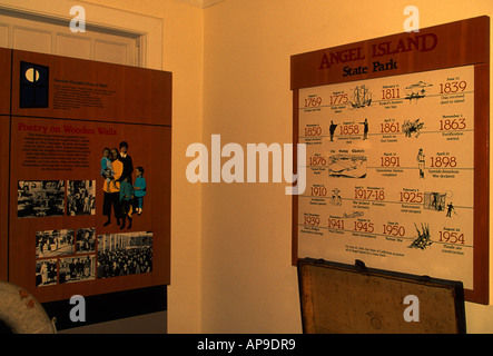 Display, Visitor Center, Angel Island State Park, Angel Island, California Foto Stock