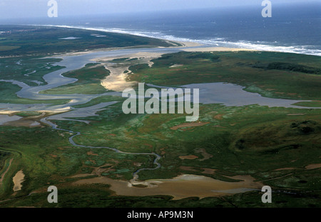 Texel vista aerea il estuarium della riserva naturale de slufter Foto Stock