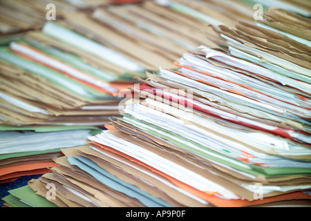 Chiusura del file di carta Foto Stock