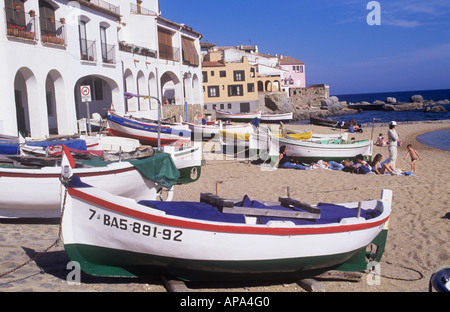 Calella de Palafrugell, provincia di Gerona, Costa Brava, Spagna Foto Stock