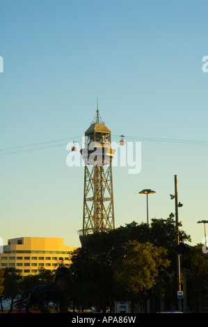 Torre Jaume I stazione della funivia a Barcellona Catalonia Spagna UE Foto Stock