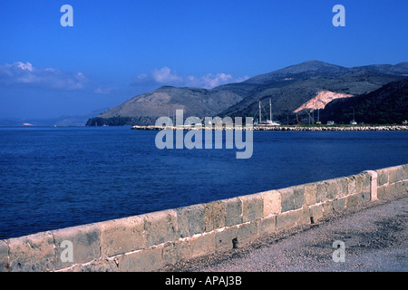 Vista dal ponte di Drapanos Argostoli Foto Stock