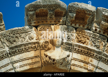 Dettaglio dell'arco La Biblioteca Efeso Turchia Foto Stock