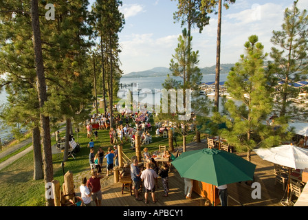 IDAHO LAGO COEUR D ALENE giovedì sera spaghetti pubblica la freccia di avanzamento POINT RESORT Foto Stock