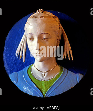 Firenze Italia meditterranea ceramica limitatrice di Giovanni della Robbia Foto Stock