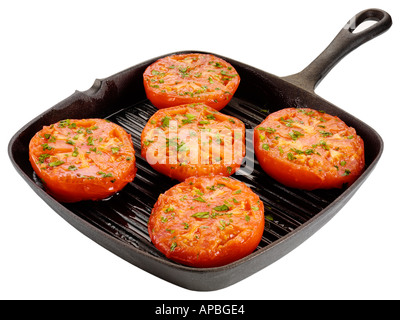 PAN fritto pomodori bistecca di manzo con erbe aromatiche Foto Stock