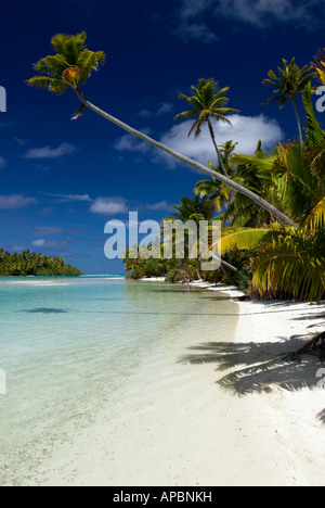 La belle acque cristalline della Laguna Aitutaki, Isole Cook Foto Stock