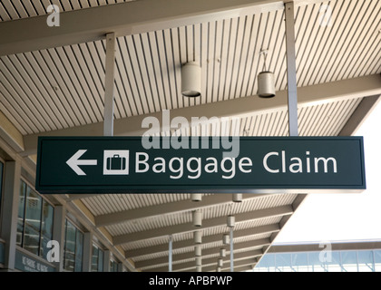 Il Reclamo Bagagli segno a Sacramento in California airport Foto Stock