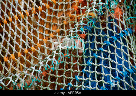 Le reti da pesca Porthgain Pembrokeshire Wales UK Foto Stock