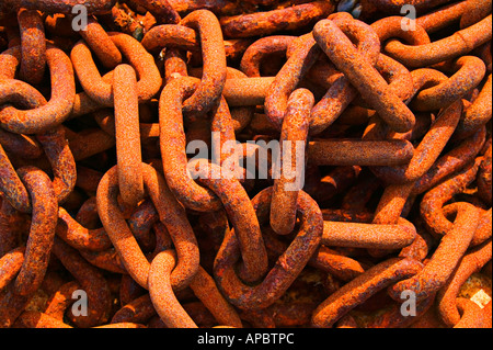 Catena arrugginito close up Foto Stock