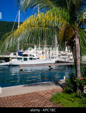 'Sopers foro' Wharf 'Pussers sbarco' 'Frenchmans Cay' West End Tortola Isole Vergini Britanniche dei Caraibi Foto Stock