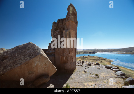 Chulpas a Sillustani, Perù Foto Stock