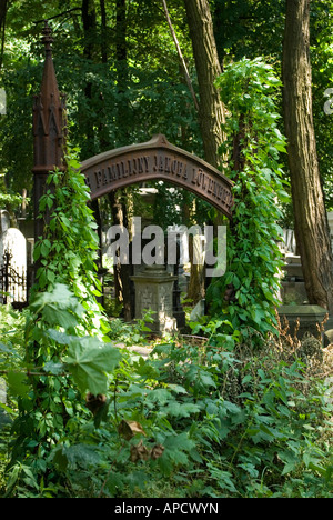 Graves al cimitero ebraico di Varsavia, Polonia Foto Stock