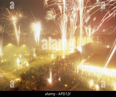 Il fuoco funziona vigilia di capodanno a Monaco di Baviera Foto Stock