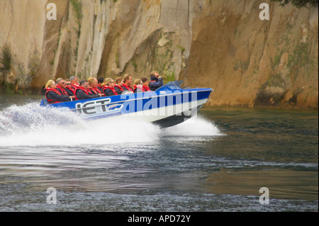 Huka Jet, Cascate Huka, Fiume Waikato, Taupo, Nuova Zelanda Foto Stock