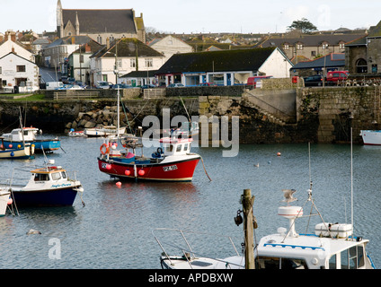 Porthleven Inner Harbour, West Cornwall Foto Stock