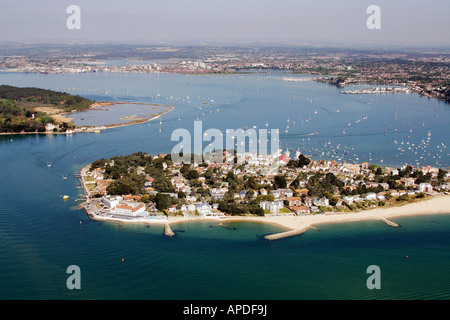 Vista aerea della penisola di barene, Poole, Dorset, England, Regno Unito Foto Stock