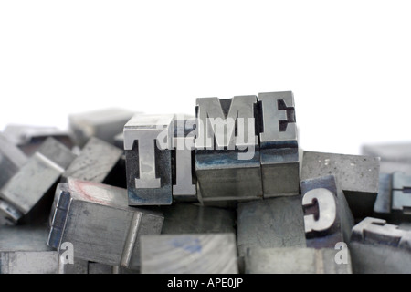 Blocchi di stampanti con il tempo di parola in lettere maiuscole Foto Stock