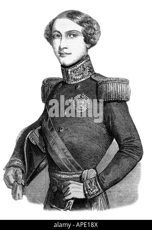 Ferdinand II, 29.10.1816 - 15.12.1885, Re di Portogallo 18.9.1837 - 15.11.1853, mezza lunghezza, incisione in legno, 19th secolo, , Foto Stock