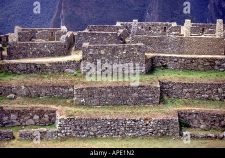 Il perso città Inca di Machu Picchu in Perù Foto Stock