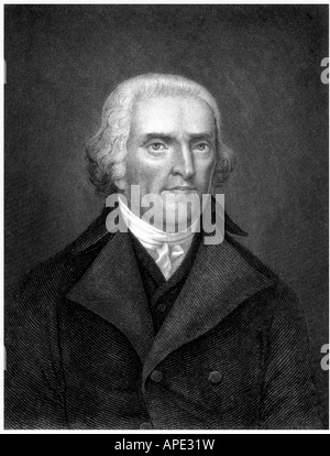 Jefferson, Thomas, 2.4.1743 - 4.7.1826, uomo politico americano, terzo Presidente USA 1801 - 1809, ritratto, acciaio, incisione del XIX secolo, l'artista del diritto d'autore non deve essere cancellata Foto Stock
