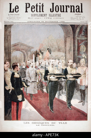 Stampa/media, riviste, 'le Petit Journal', Parigi, 5. Volume, numero 210, supplemento illustrato, Sonntag 25 novembre 1894, titolo, 'Le ossequie per lo zar', , Foto Stock