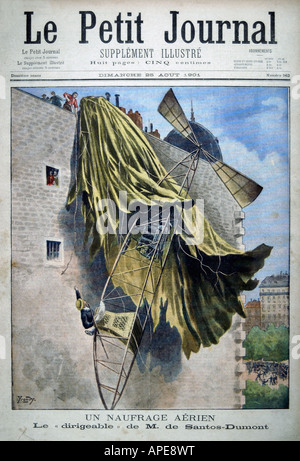 Stampa/media, riviste, 'le Petit Journal', Parigi, 12. Volume, numero 562, supplemento illustrato, domenica 25 agosto 1901, titolo, 'un incidente aereo', , Foto Stock