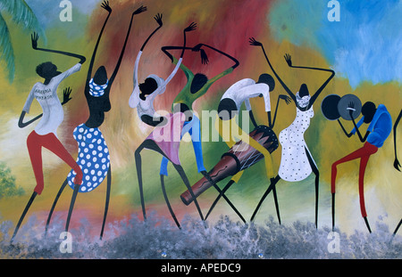 Murale, Stone Town Zanzibar, Tanzania Foto Stock