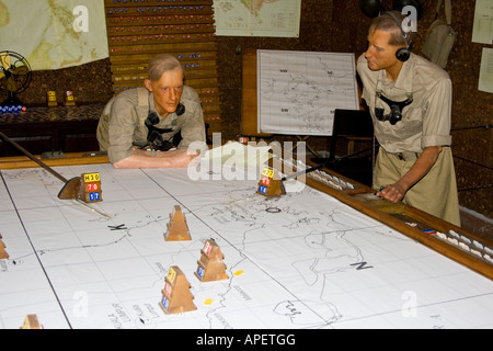 Casella di battaglia della Seconda guerra mondiale Malaya Singapore Command Center Fort Canning Singapore Foto Stock