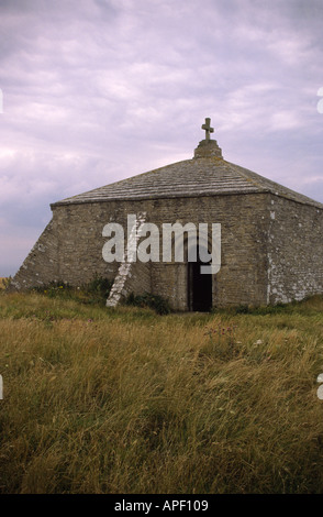 St Aldelms cappella a St Albans testa sulla costa di Dorset Purbeck England Regno Unito Foto Stock