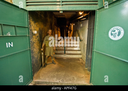 Casella di battaglia della Seconda guerra mondiale Malaya Singapore Command Center Fort Canning Singapore Foto Stock