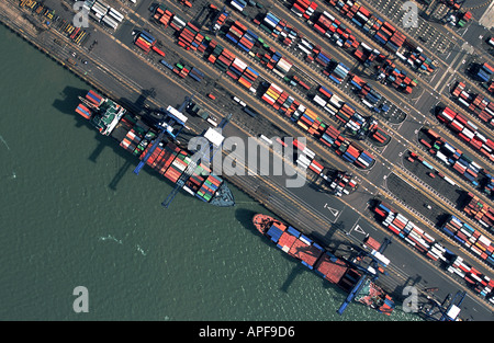 Vista aerea del porto di Felixstowe Foto Stock