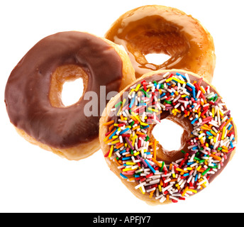 Tre le ciambelle TAGLIARE Foto Stock
