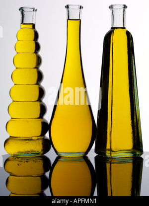 Selezione di oli di cottura Foto Stock