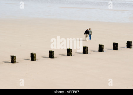 Giovane su Bridlington North Beach Foto Stock