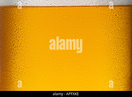 CLOSE UP di birra fredda Foto Stock