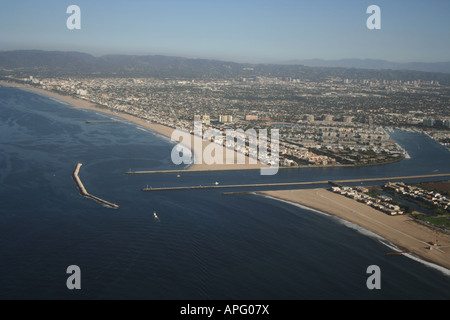 Los Angeles vista aerea Marina del Rey, Venezia e Santa Monica Ottobre 2007 Foto Stock