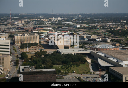 Vista aerea del municipio, il centro convegni e il Fair Park Dallas Texas Ottobre 2007 Foto Stock