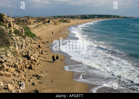 Costa e Spiaggia di lato, Turchia Foto Stock