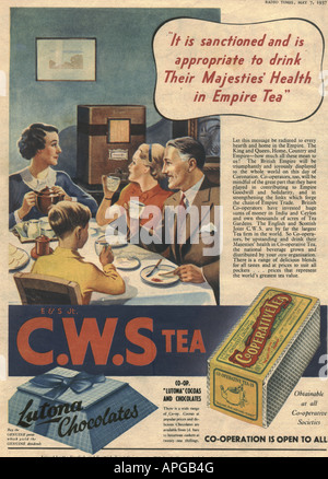 CWS the advert 1937 Foto Stock