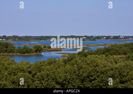 Turismo e vacanze vedute del centro storico di Cedar Key Florida Foto Stock