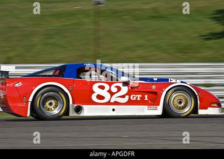 Paul Newman compete nel suo #82 racecar a Lime Rock Park CT Sept 26 2007 Foto Stock