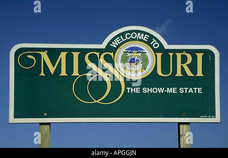 Benvenuti autostrada segno Missouri USA Foto Stock