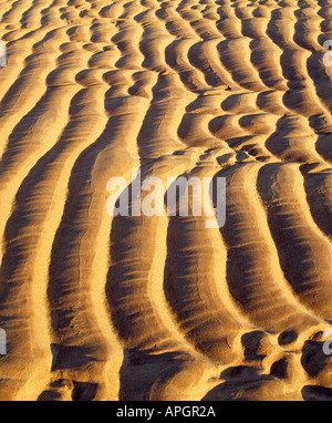 Increspature di sabbia sulla spiaggia Polin vicino Kinlochbervie, Sutherland, Highland, Scotland, Regno Unito. Bagh un Phollain Foto Stock